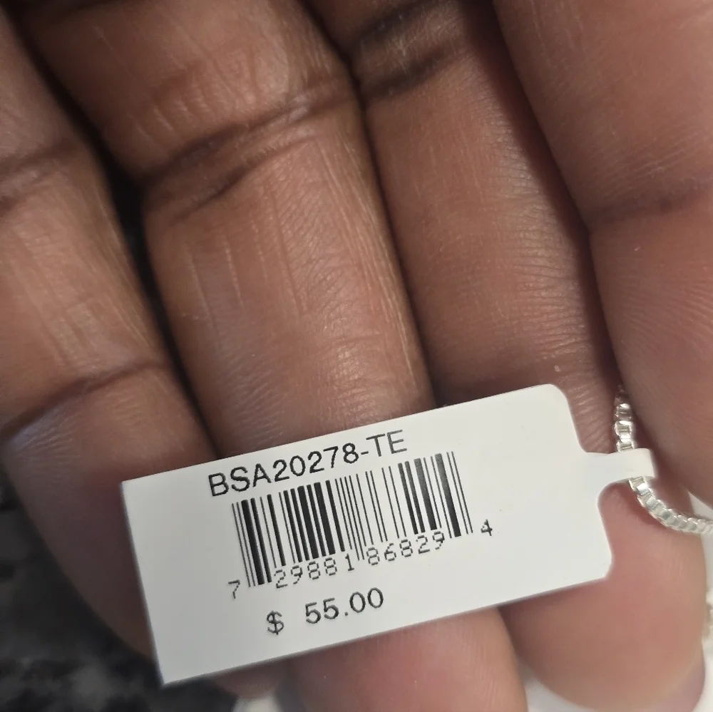 Macy's Genuine Stone Bead Adjustable Bracelet Silver Plate New Women